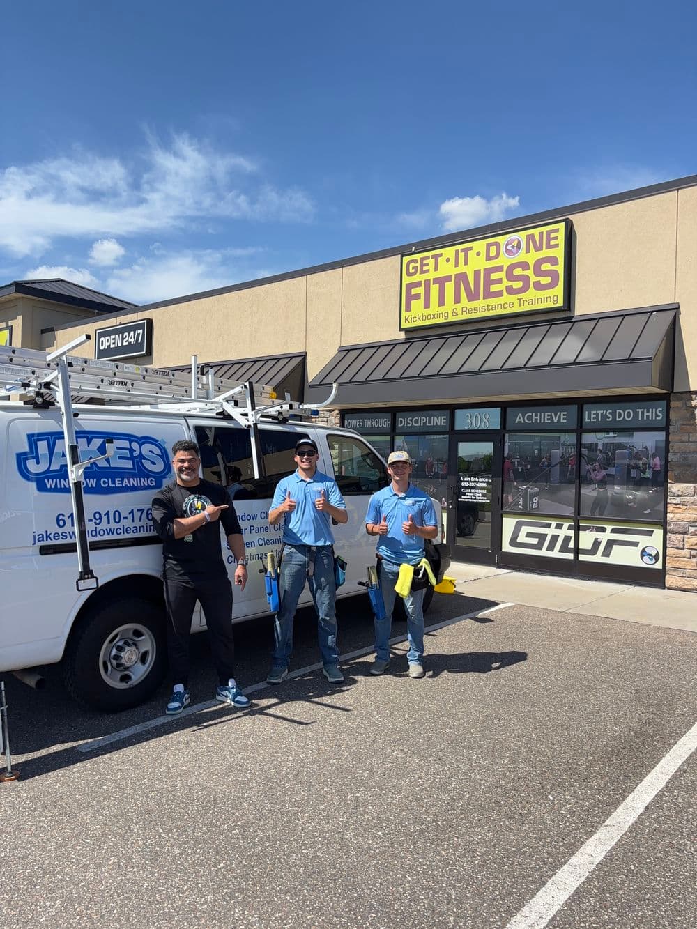 Commercial Window Cleaning at Get It Done Fitness in Osseo image